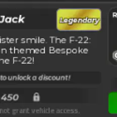 F-22 Raptor Grinning Jack - War Tycoon